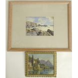 Symonnot. Coastal scene, watercolour, signed, and another signed Steuby (2)