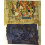 WITHDRAWN PRIOR TO SALE. H L Gordon. Abstract figures, mixed media, signed and dated (19)58,