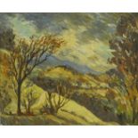 20thC School. Landscape, oil on board, 49cm x 59cm.