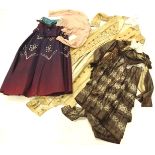 Various Victorian and later clothing, to include a ladies jacket and skirt set, a short jacket