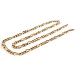 A 9ct gold fancy link necklace, 60cm L, 11.2g.