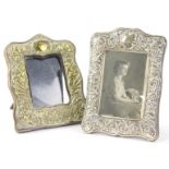 A modern silver mounted photograph frame, decorated with scrolls, leaves etc., velvet backed, 21cm H