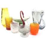 A quantity of Whitefriars glass, to include glacier glassware, Art Deco bowl with biscuit foot,