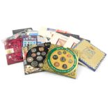 A large quantity of British brilliant uncirculated coin collection sets, various years and issues