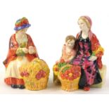 Two Royal Doulton miniature street figurines, All A Blooming and Little Mother.
