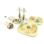 A collection of ceramics, to include a Royal Crown Derby mouse paperweight, with gold coloured