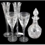 A quantity of Stuart crystal, to include a Glenn Garry decanter, a pair of Aura water goblet by