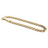 A 9ct gold curb link bracelet, 19cm L, 9.4g.