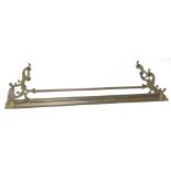 An Edwardian copper and brass fire curb, in Art Nouveau style, 136cm W.