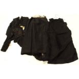 Miscellaneous mourning type clothing, to include a ladies short jacket with sequin embellishment