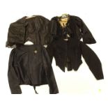 Various Victorian and Edwardian garments etc., to include a ladies satin type black jacket. (4)