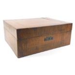 A Continental oak and ash workbox, the hinged lid enclosing a vacant interior, 38cm W.