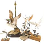 A collection of ceramic and other birds, to include a Danbury Mint Kingfisher after David Friar