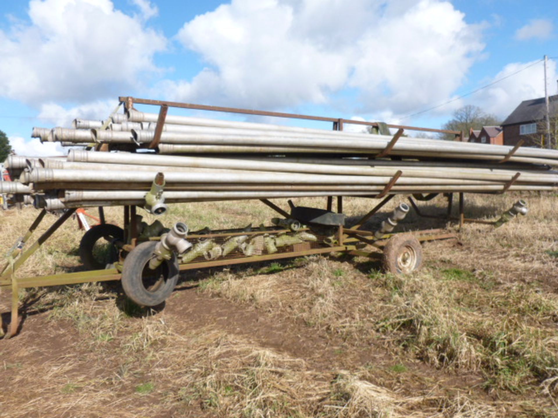 IRRIGATION PIPES AND FITTINGS ON TRAILER - Image 2 of 4