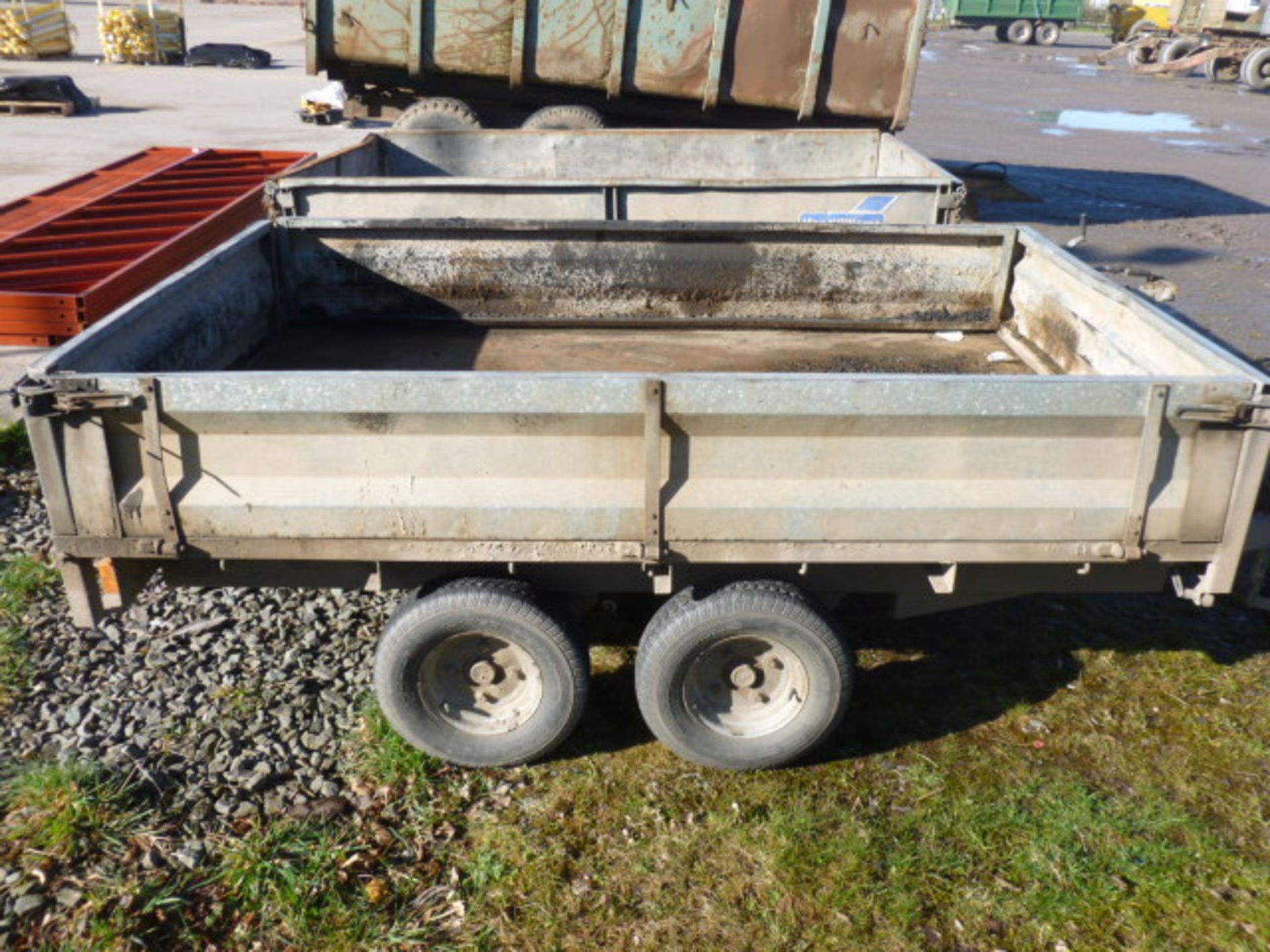 BORDER TWIN AXLE FLAT TRAILER C/W SIDES - Image 2 of 2