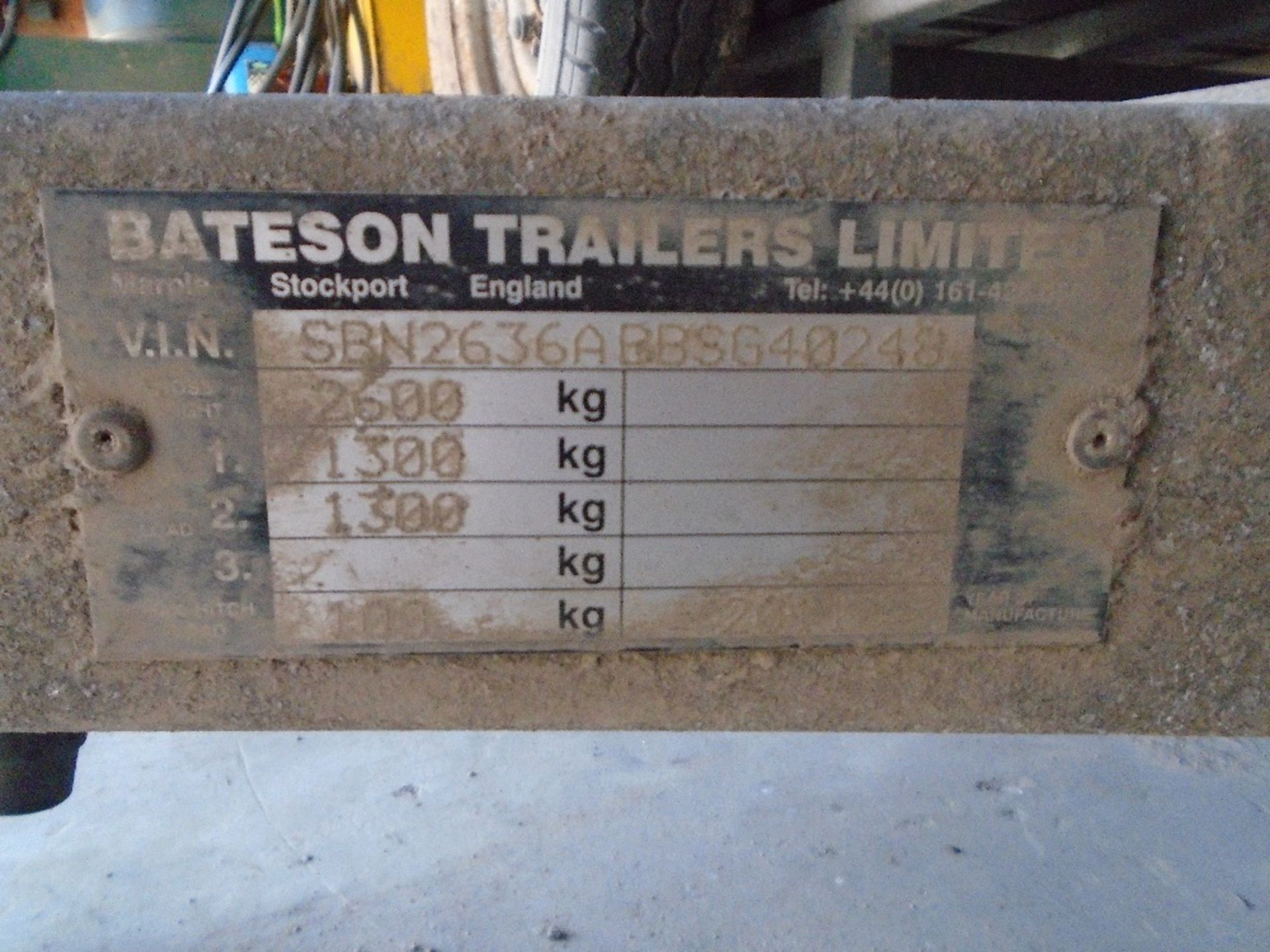 2001 BATESON FLAT TRAILER 12' X 6'6" - Image 2 of 3