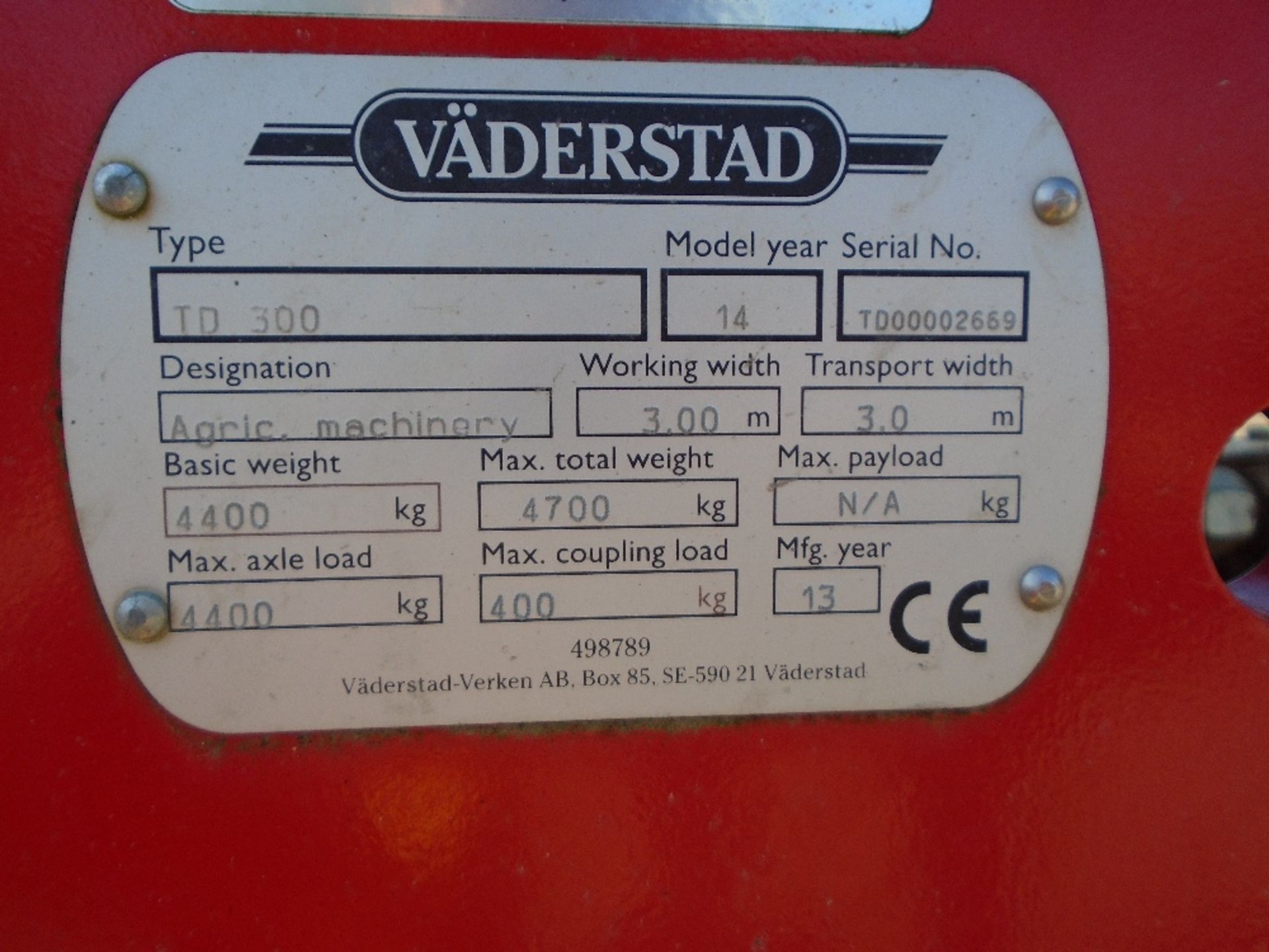 2014 VADERSTAD TOP DOWN 300 3M CULTIVATOR,AUTO RESETC/W DISC BREAKERS, HEAVY DUTY TINES, LEVELLING - Bild 3 aus 4