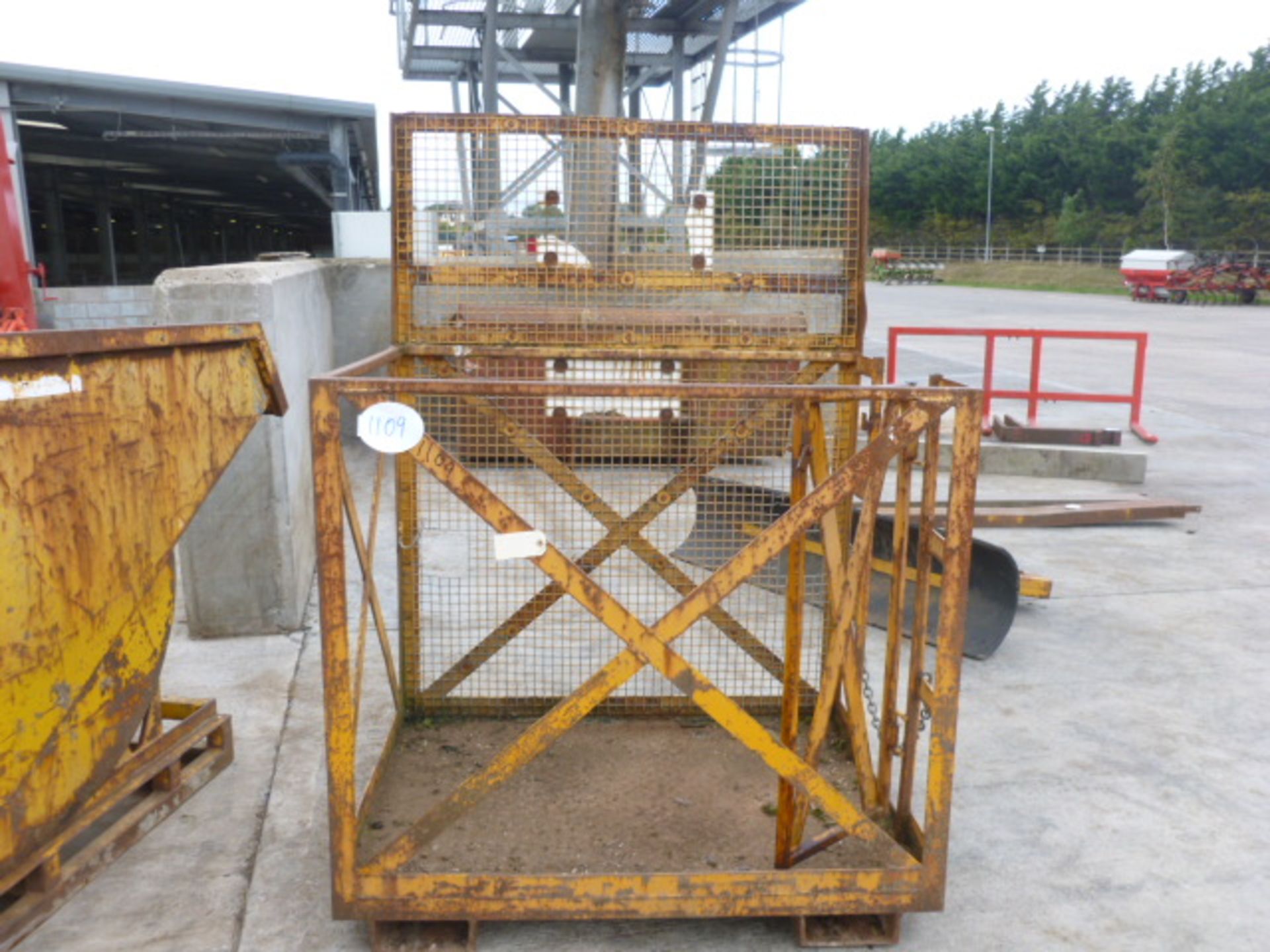 FORK LIFT BOX CAGE WITH PLATFORM GATE