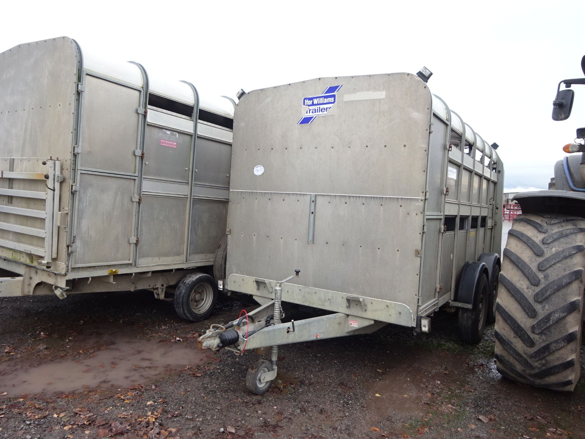 IFOR WILLIAMS STOCK TRAILER 12FT LONG . PARTITIONS WITH EASY DECKS