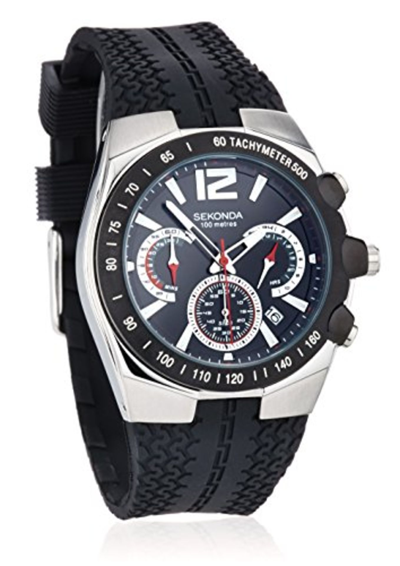 V Brand New Gents Sekonda Chronograph Tachymeter 500 with Rubber Strap - ISP £89.99 (The watch
