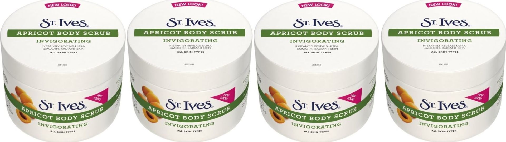 V Brand New A Lot Of Four 300ml Tubs St Ives Invigorating Apricot Body Scrub Ultra Smooth Radiant