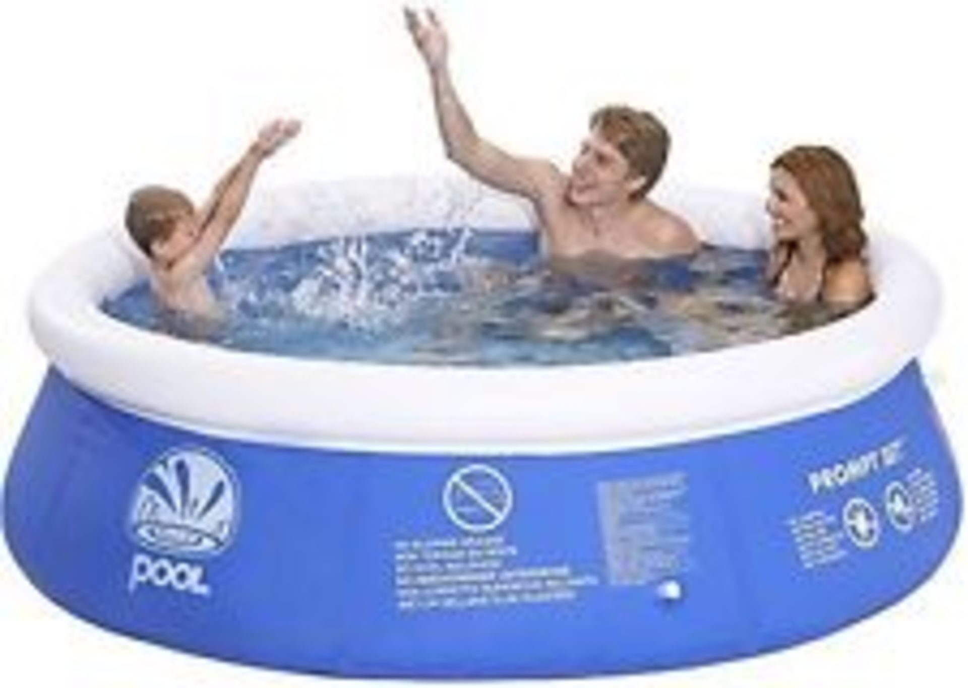 V Brand New 2.4m Quick-up Paddling Pool With Water Filter Pump - Includes Repair Patch - Easy Up