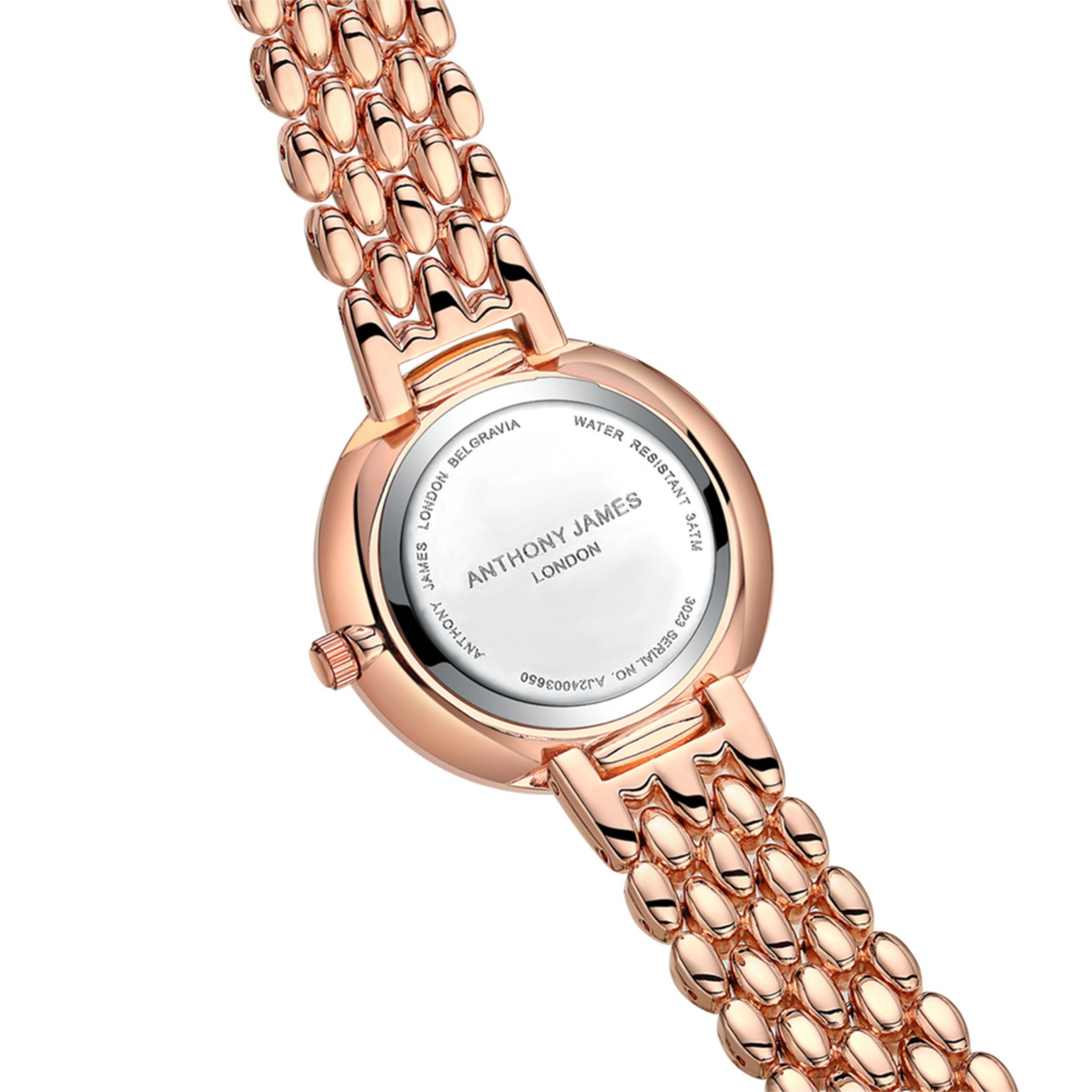 V Brand New Ladies Belgravia Rose Gold Finished Watch Set With Swarovski Diamond Crystals Pink - Image 2 of 2