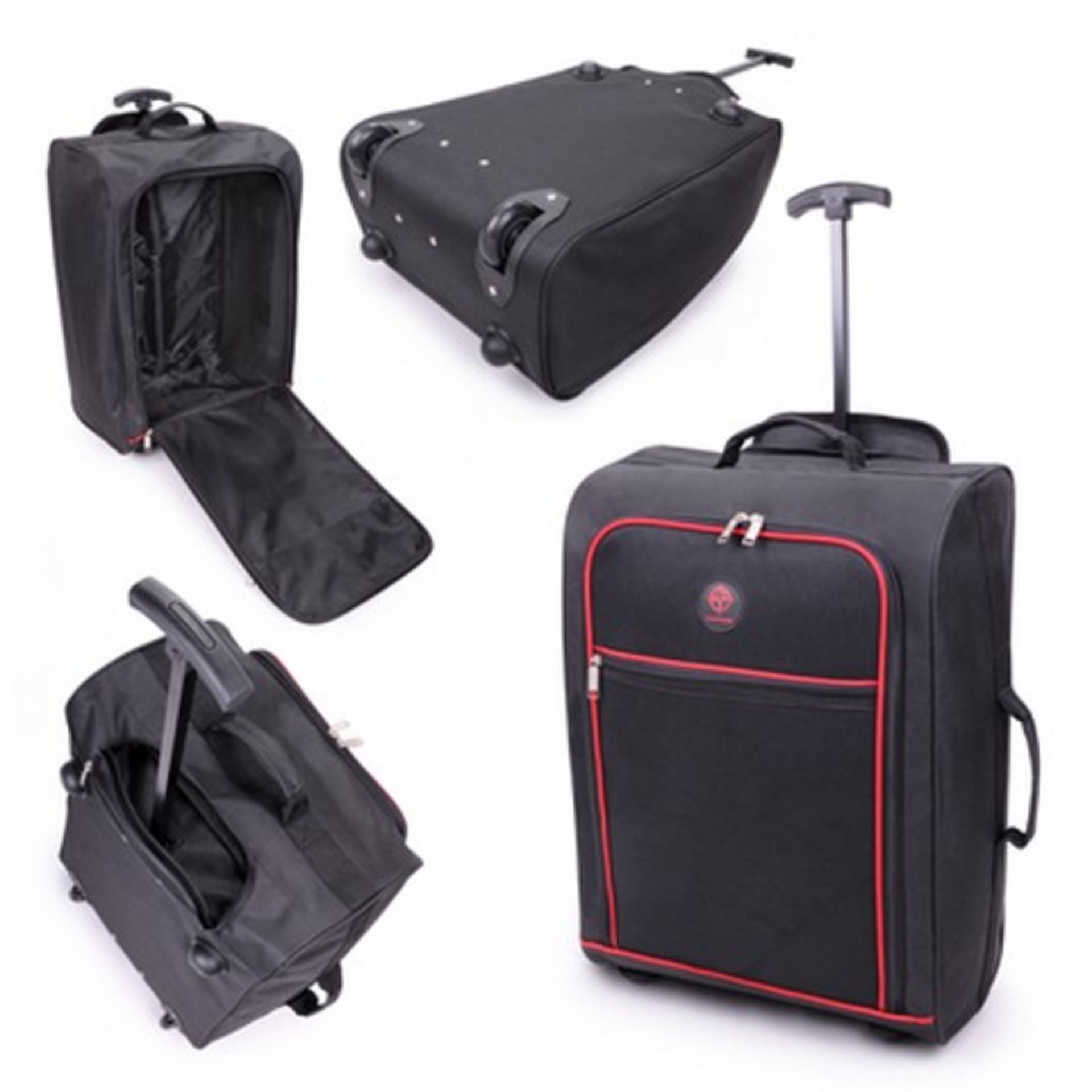 V Brand New Cabin Traveller 33 Litre Wheeled Suitcase with Interior Telescopic Handle - Black with