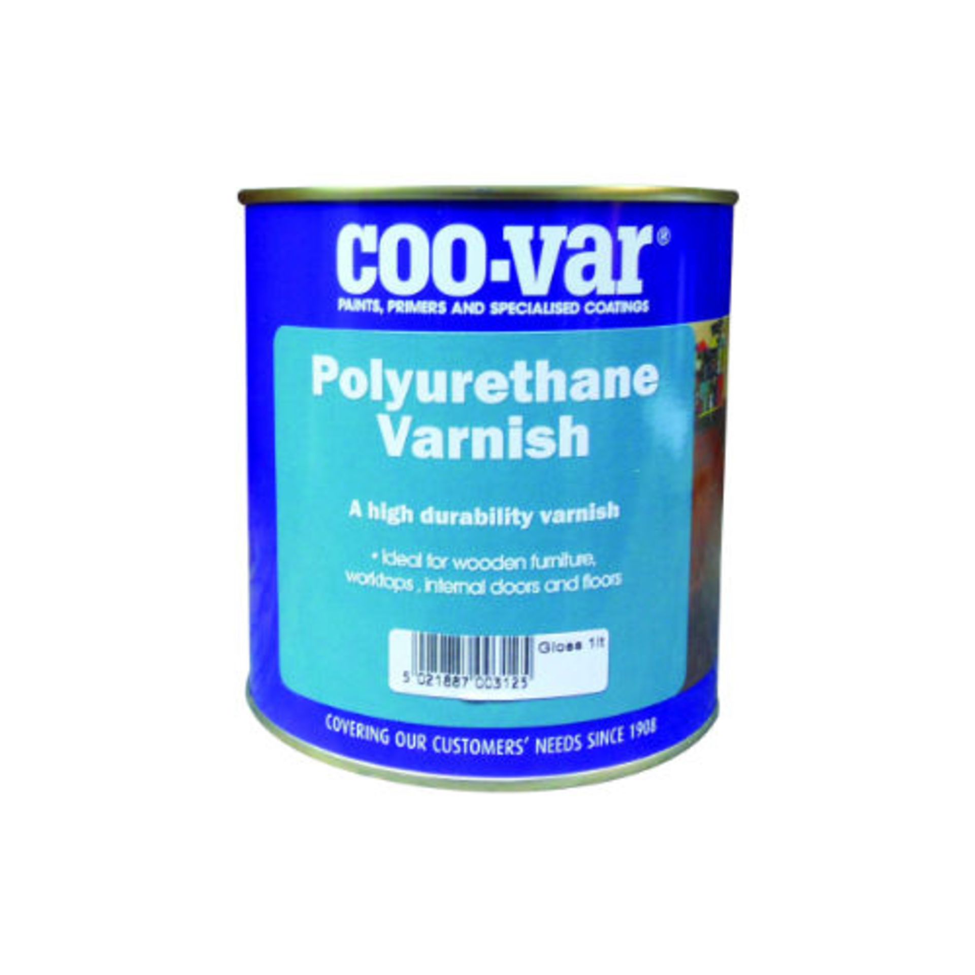 Brand New 1 Litre Coo-Var Polyurethane Varnish - Ideal For Wooden Furniture, Internal Doors Etc