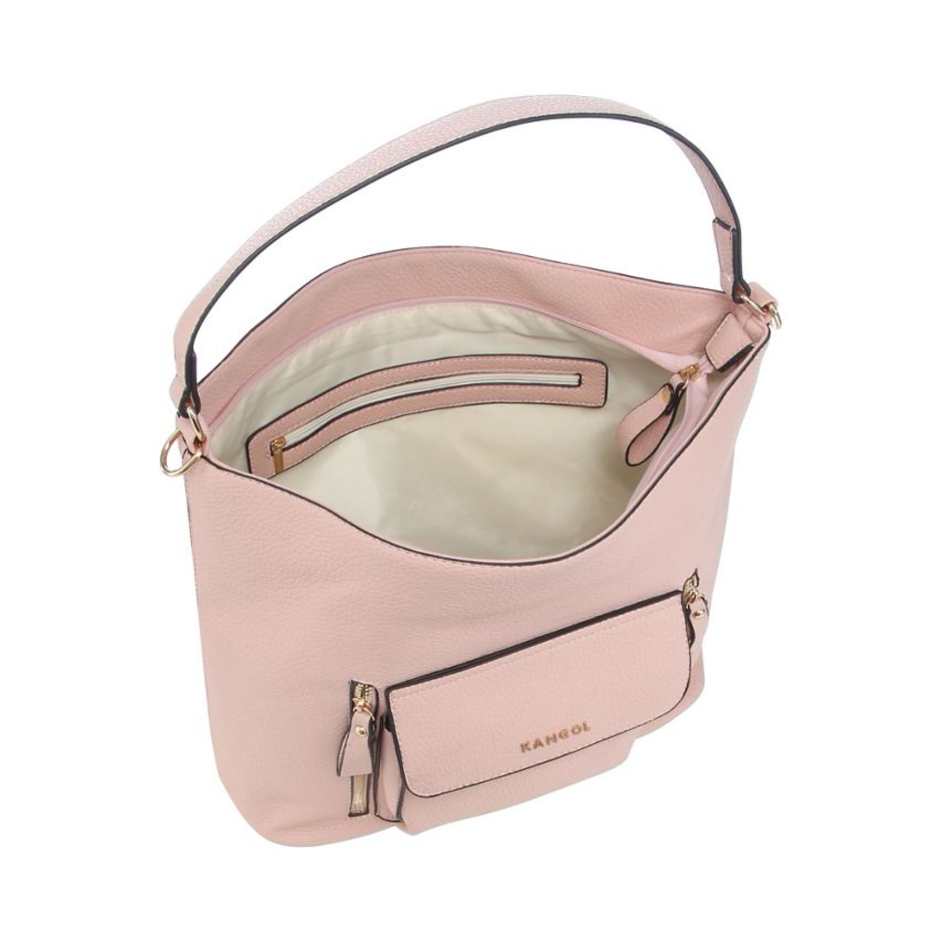 V Brand New Kangol Ladies Light Pink Large Pocket Shoulder Bag-1 External Pocket-1 Internal Zip - Image 2 of 2