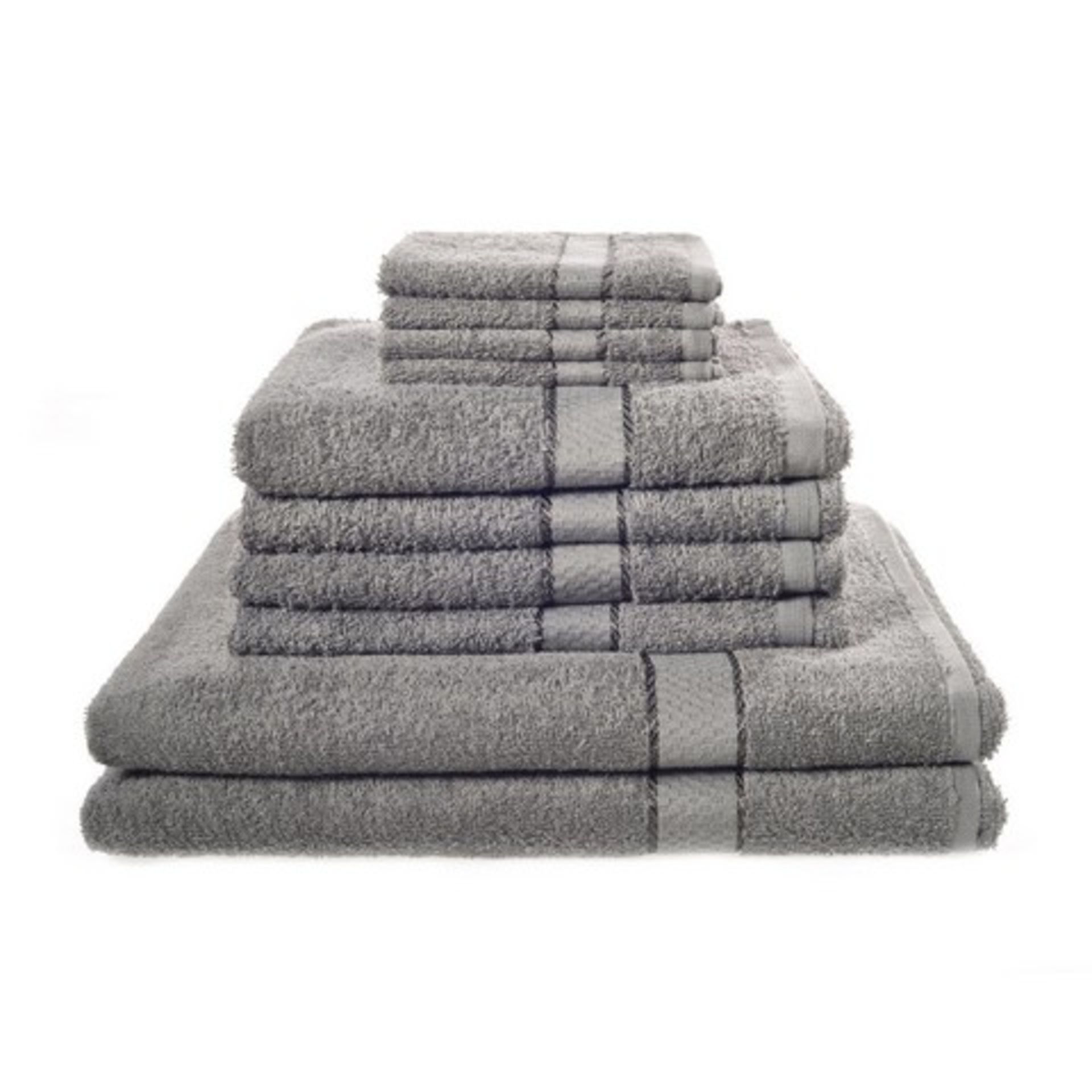 V Brand New Luxury 10 Piece Silver Towel Bale Set - 4 x Face Cloths - 4 x Hand Towels - 2 Bath