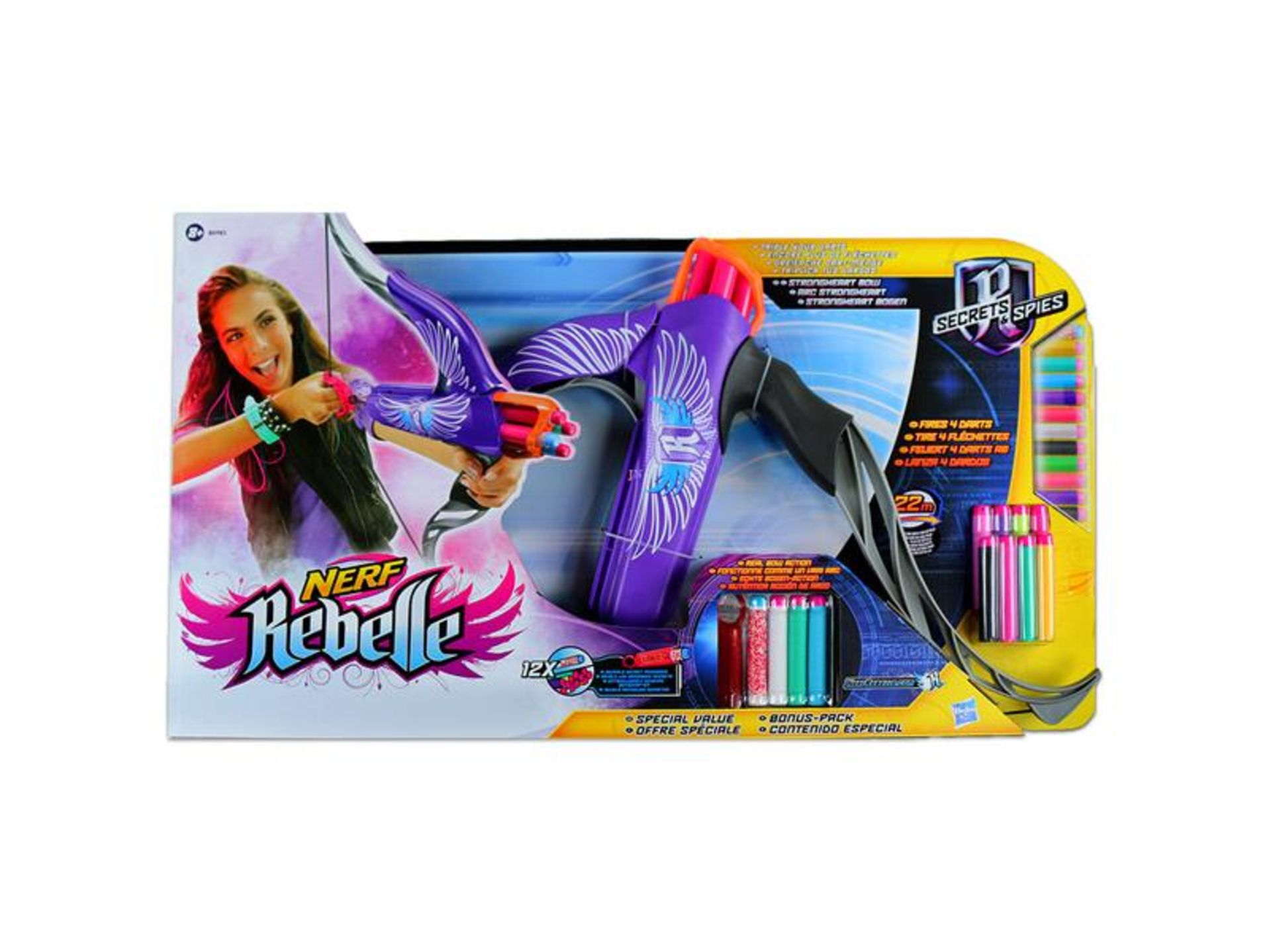 V Brand New Hasbro Nerf Rebelle Secrets And Spies Strongheart Bow With Bonus Pack (8 Extra Darts) - Image 2 of 2
