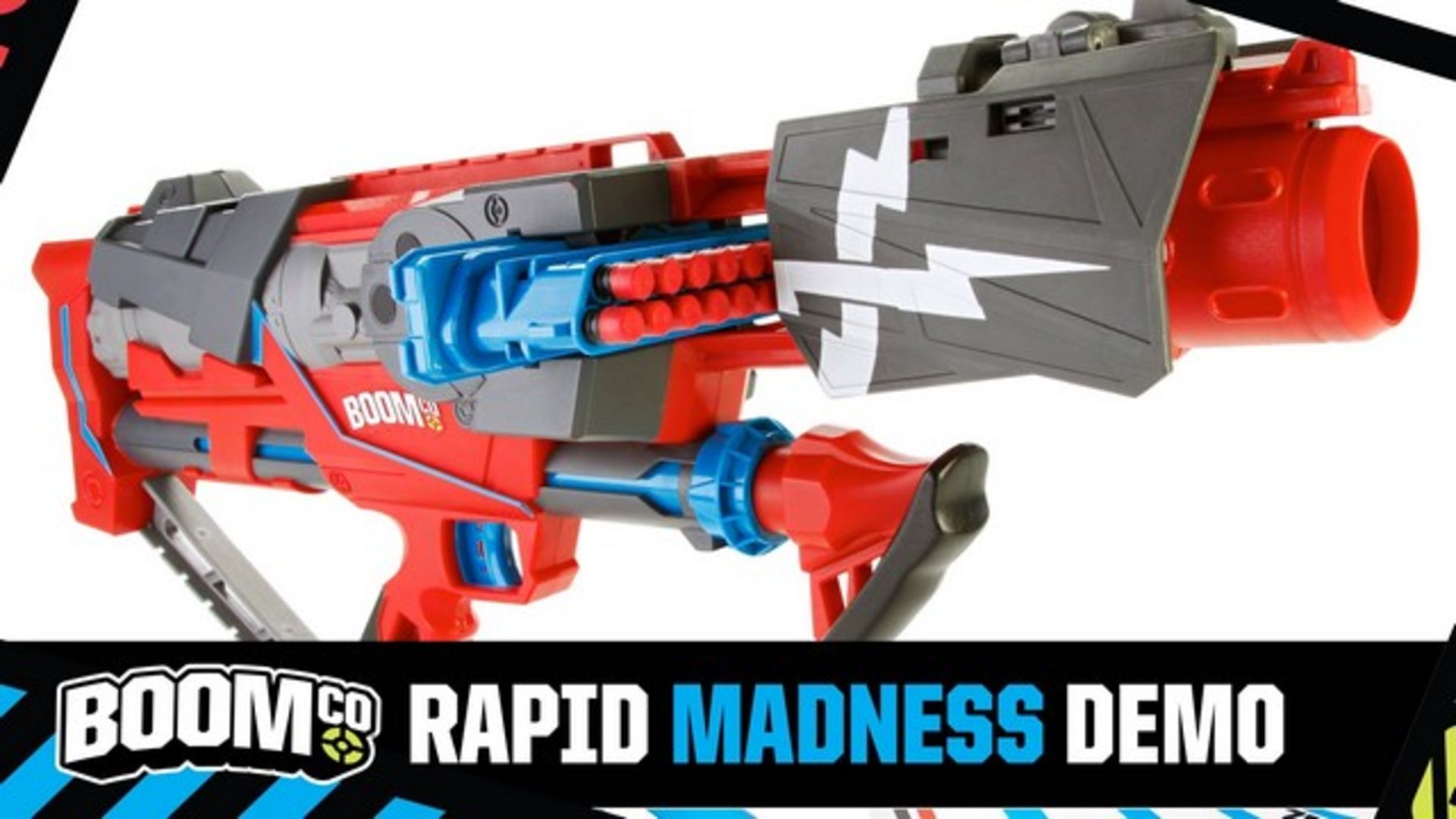 V Brand New BOOMco. Rapid madness Blaster Gun Includes Target Mat and Darts ISP - £24.99 Tesco