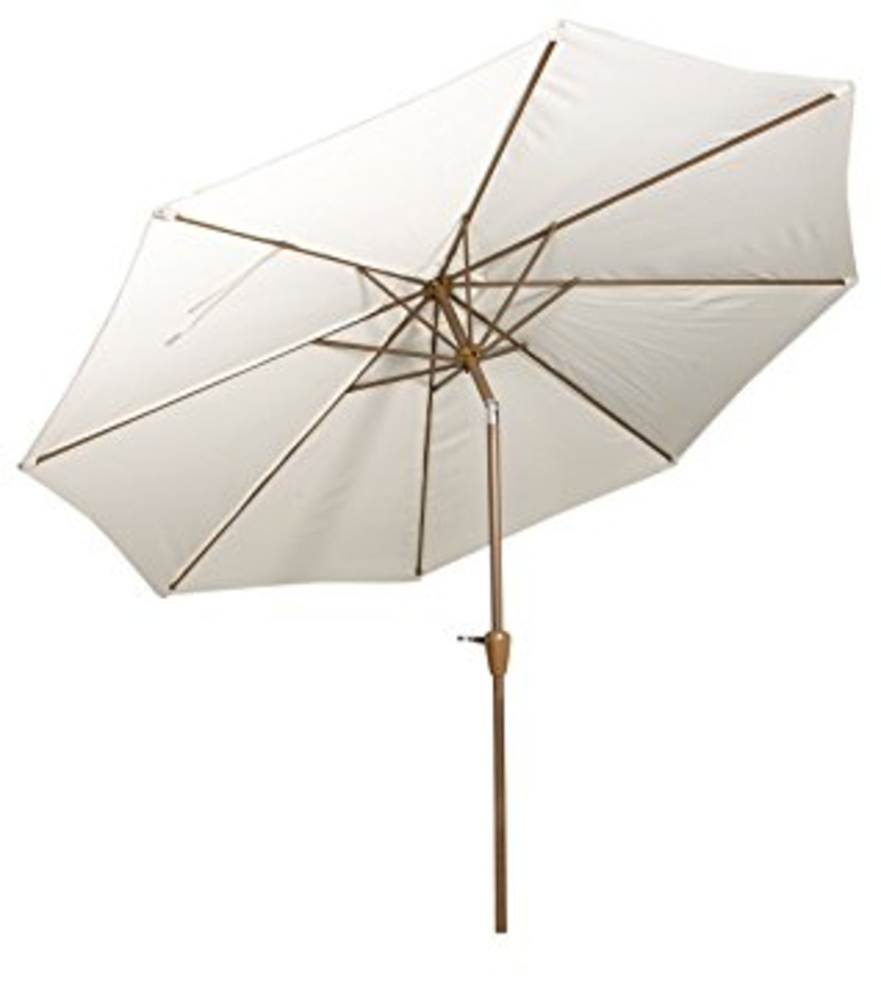 V Brand New 2.5m Ivory Aluminium Crank & Tilt Parasol