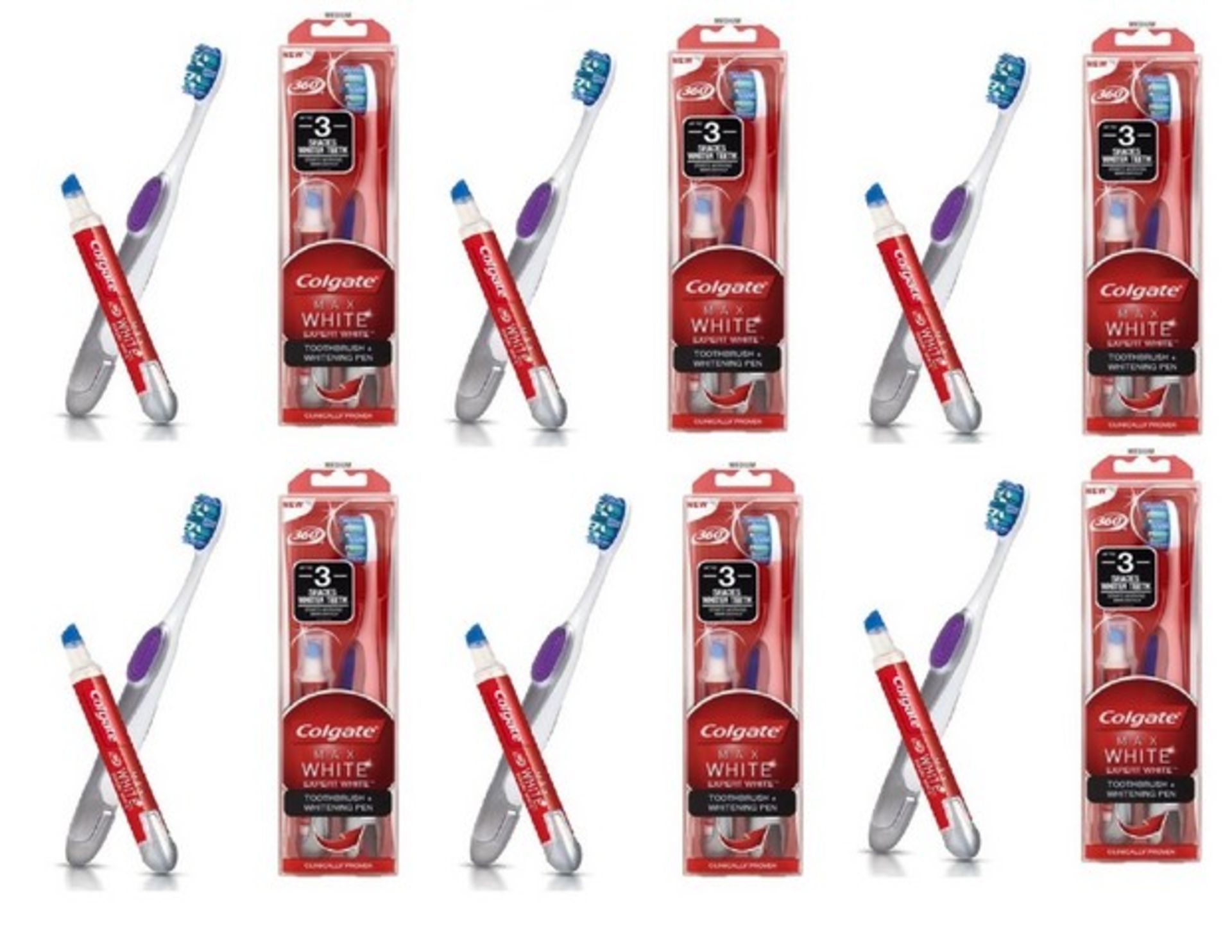 V Brand New 6 x Colgate Max White Expert White Toothbrush and Whitening Pen - Waitrose Price £12.50
