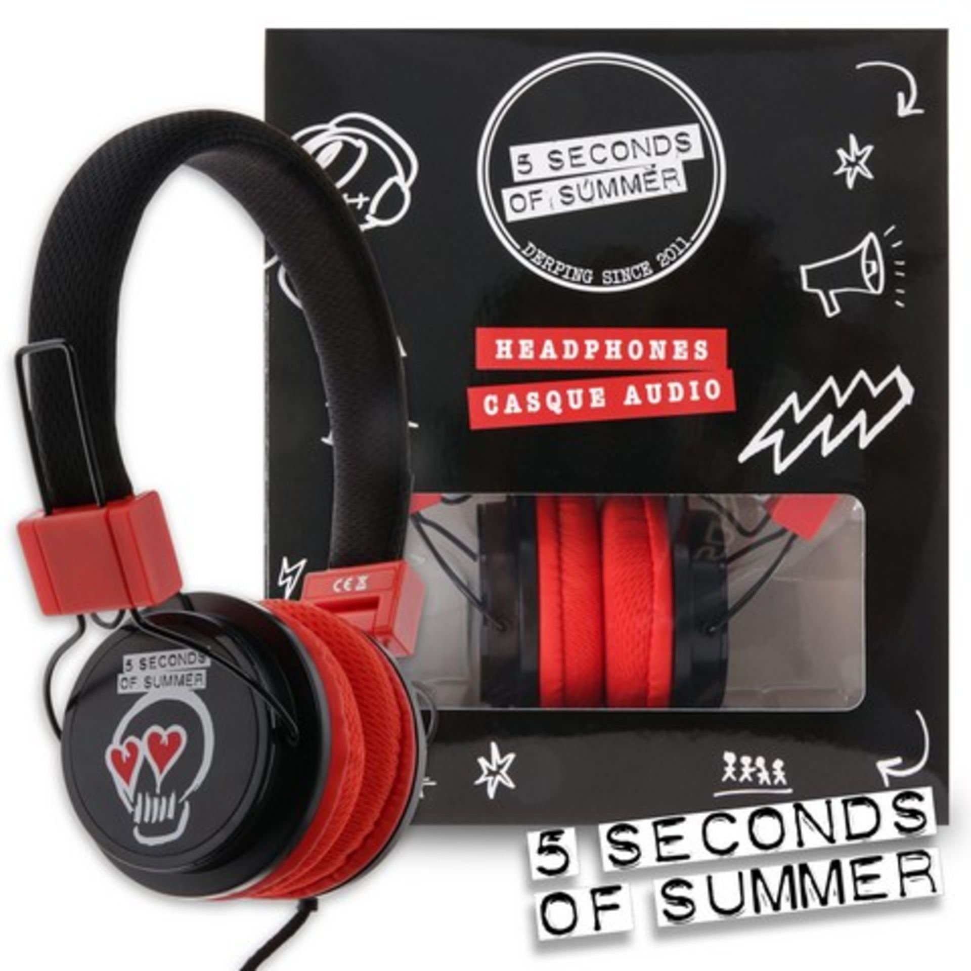 V Grade A ISP £19.99 (Ebay) 5 Seconds Of Summer Over Ear Headphones - 40mm Driver - 3.5mm Gold - Image 2 of 2