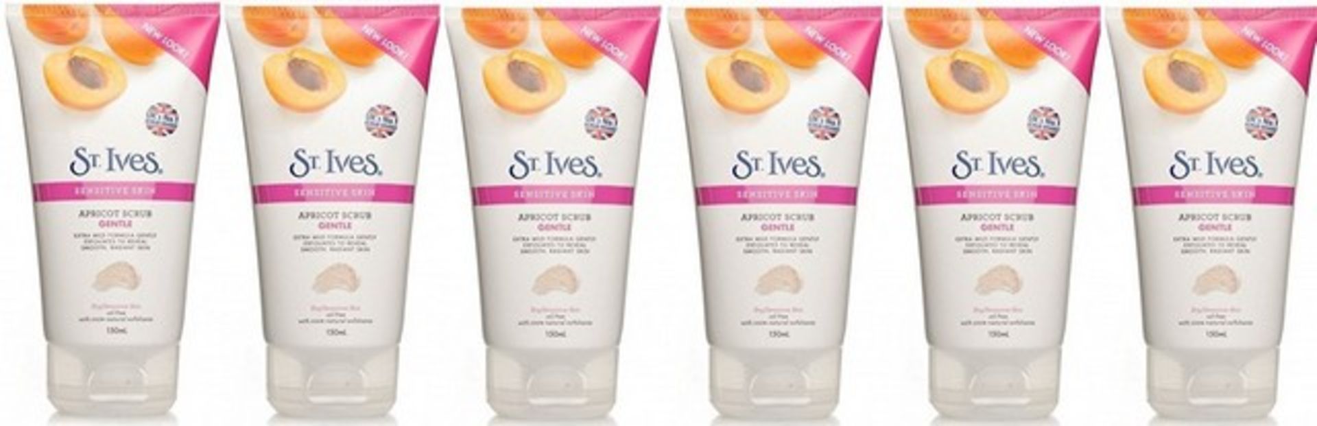 V Grade A A Lot Of Six 200ml Tubes St.Ives Gentle Apricot Scrub For Dry Sensitive Skin