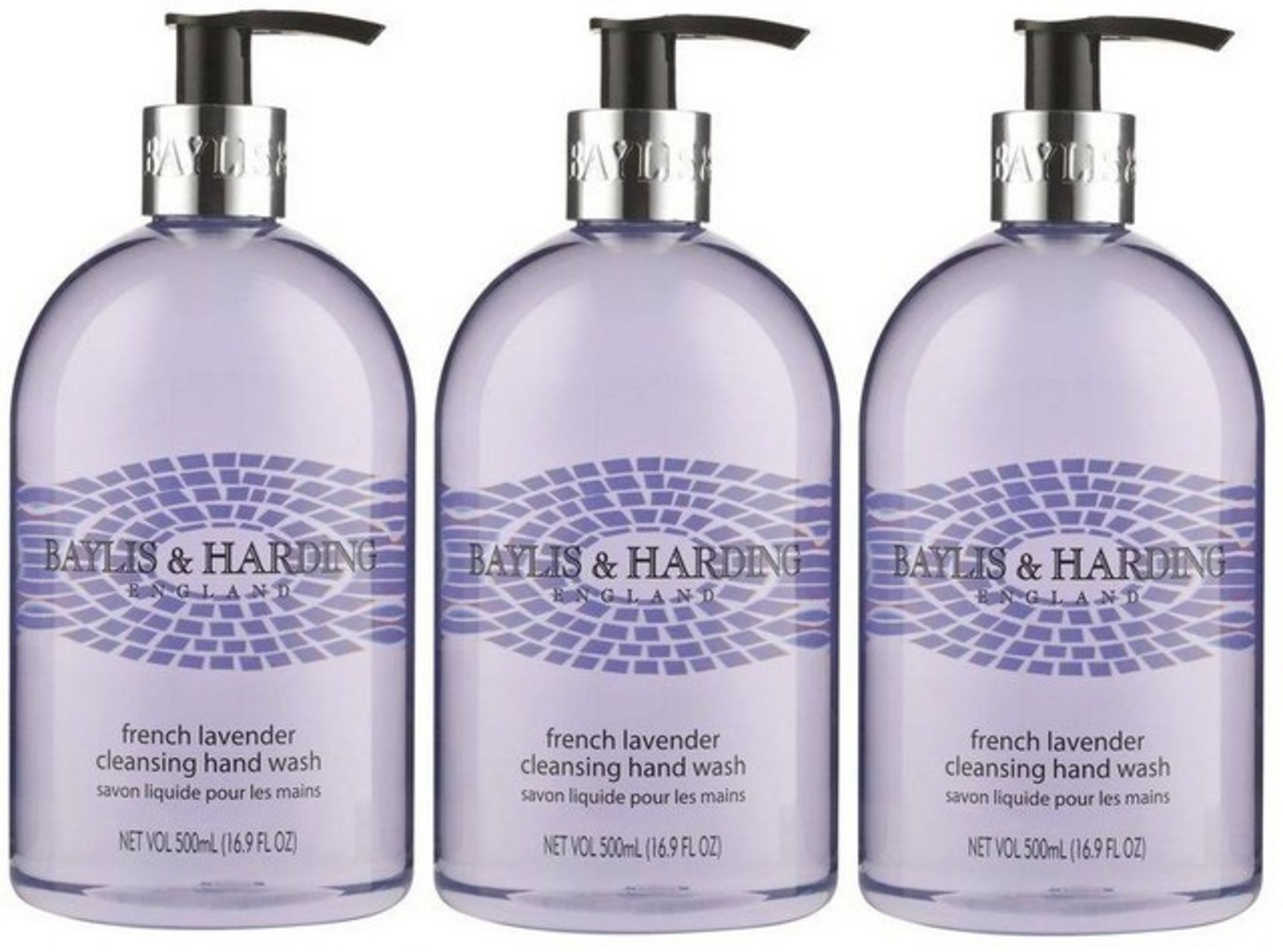 V Brand New Three Bottles Of Baylis & Harding French Lavender Cleansing Handwash 500ml - Online