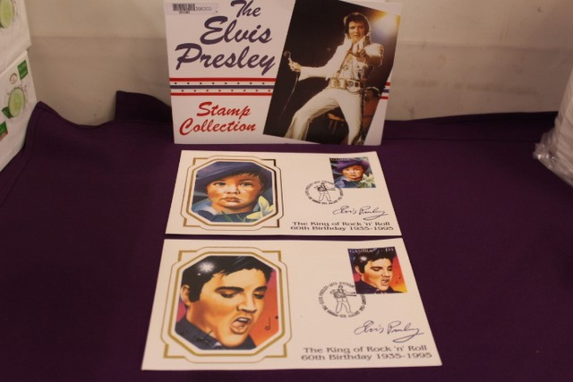 Grade U Set Five Elvis Presley Stamps In Presentation Wallet