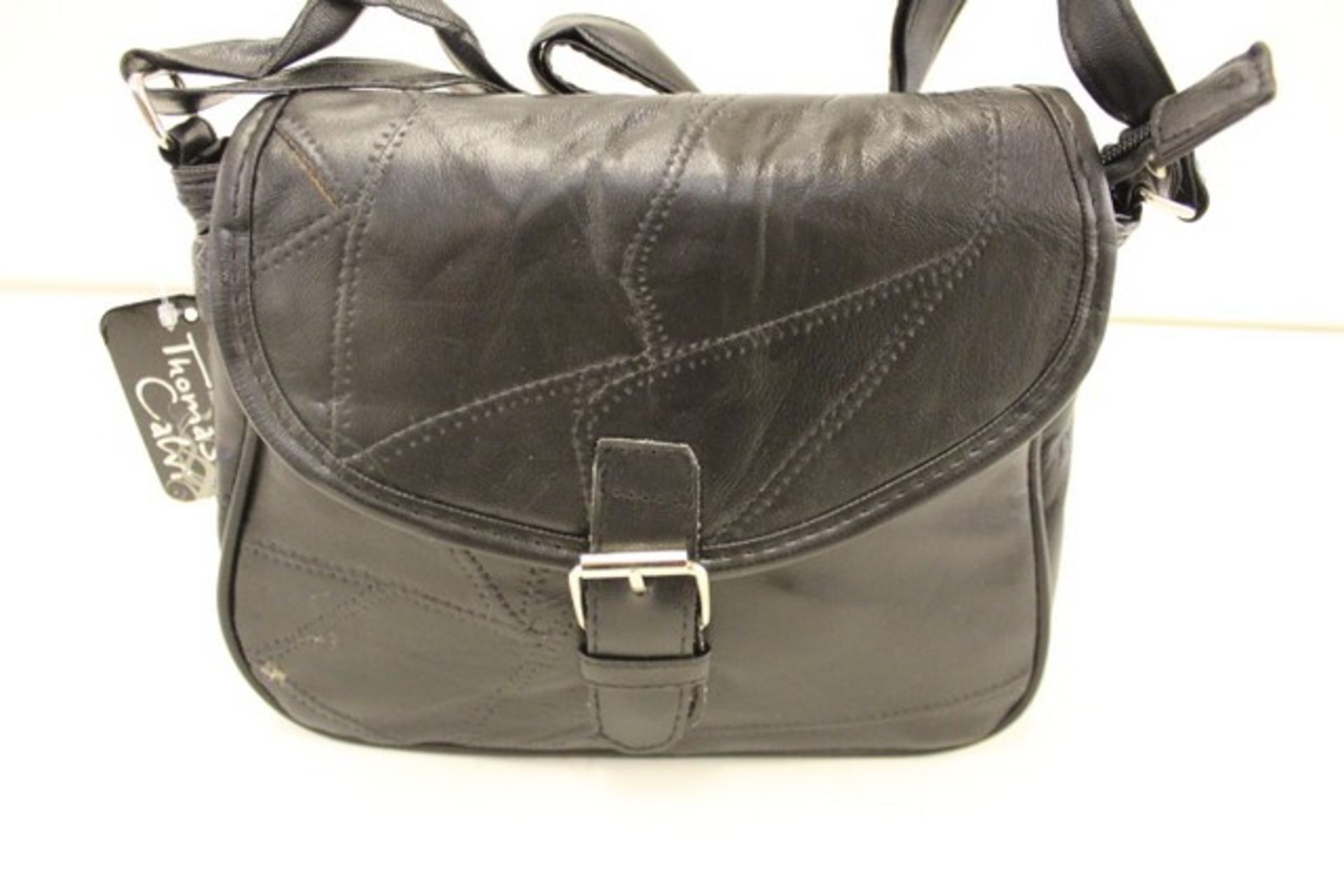V Brand New Black Patchwork Style Handbag - (approx size 7" x 9.5")