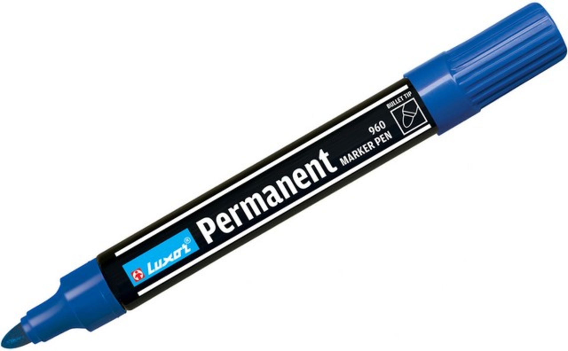 V Brand New 12 Pack Luxor Permanent Marker Pens Blue (Image is different colour) OSP £12.09 (