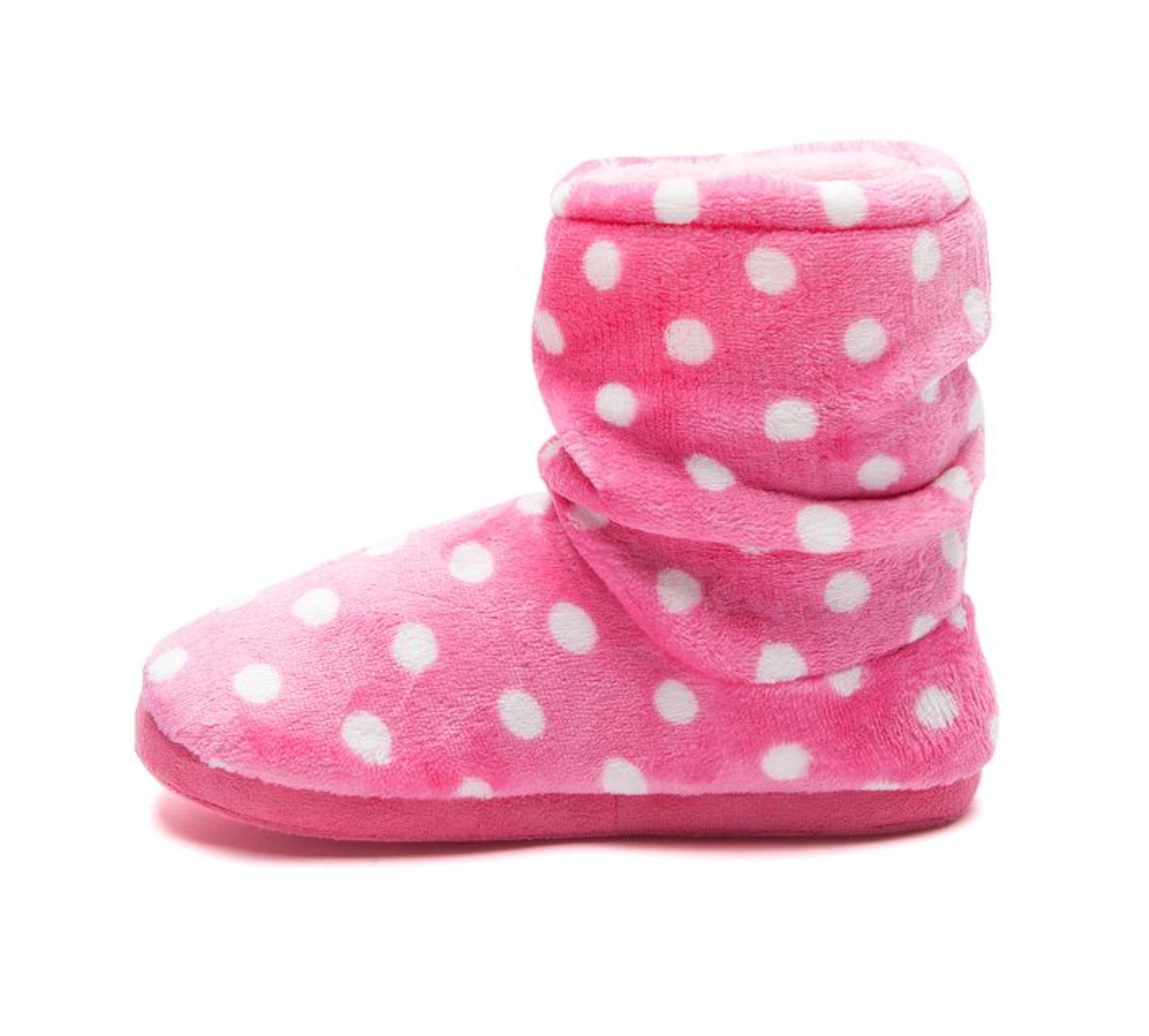 V Brand New Pair Of Pink Polka Dot Slipper Boots