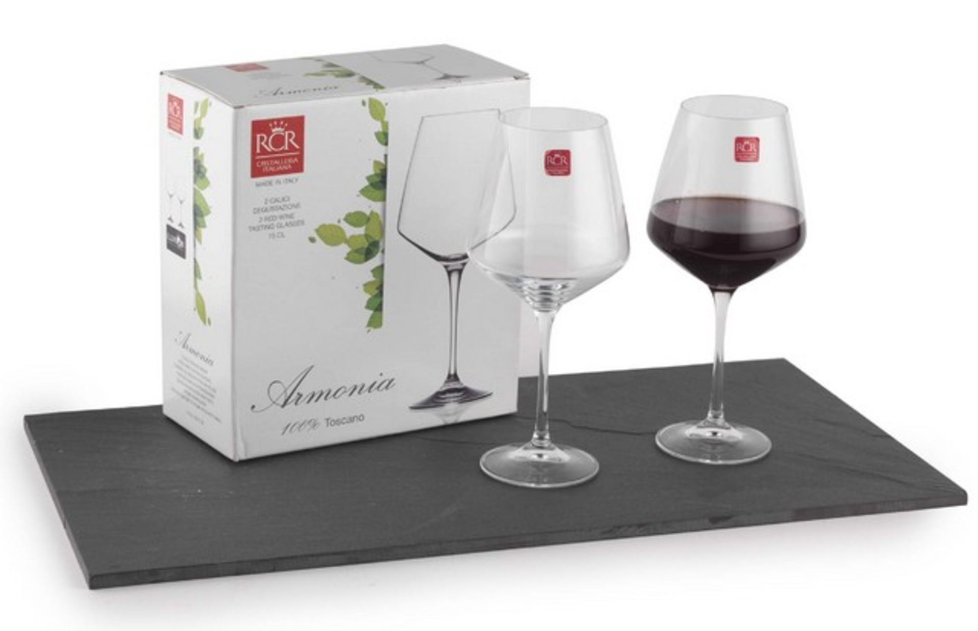 V Brand New Twin Pack of RCR Italian Crystal Red Wine Glasses 75cl Amazon £29.99