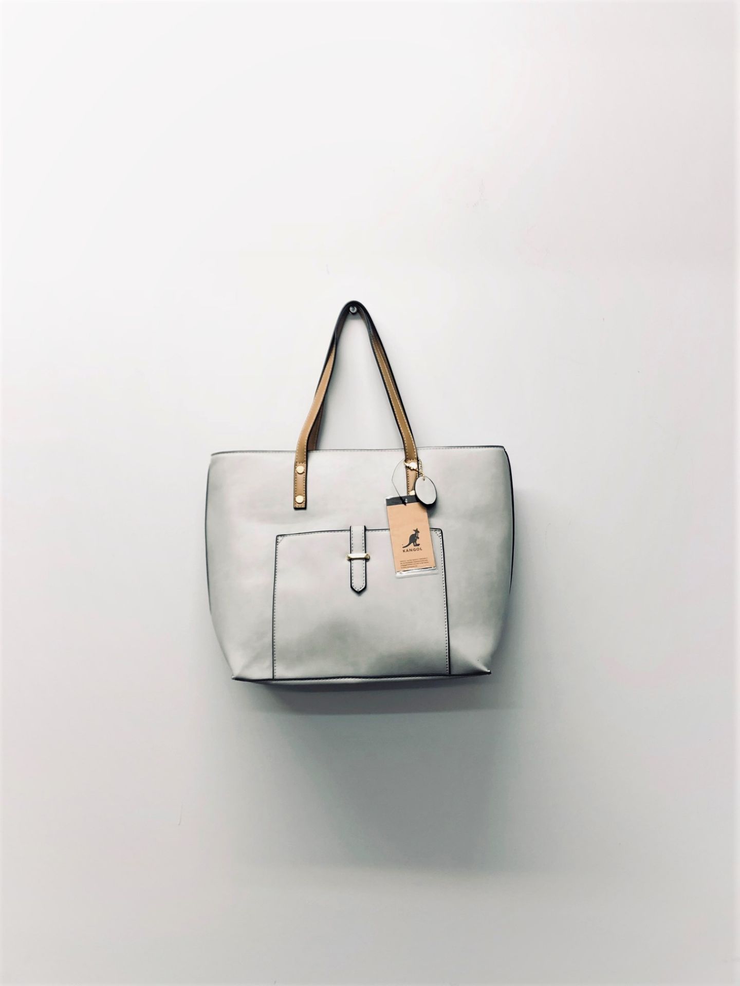 V Brand New Kangol Grey & Tan Trim Front Pocket Shopper Bag - Image 3 of 3