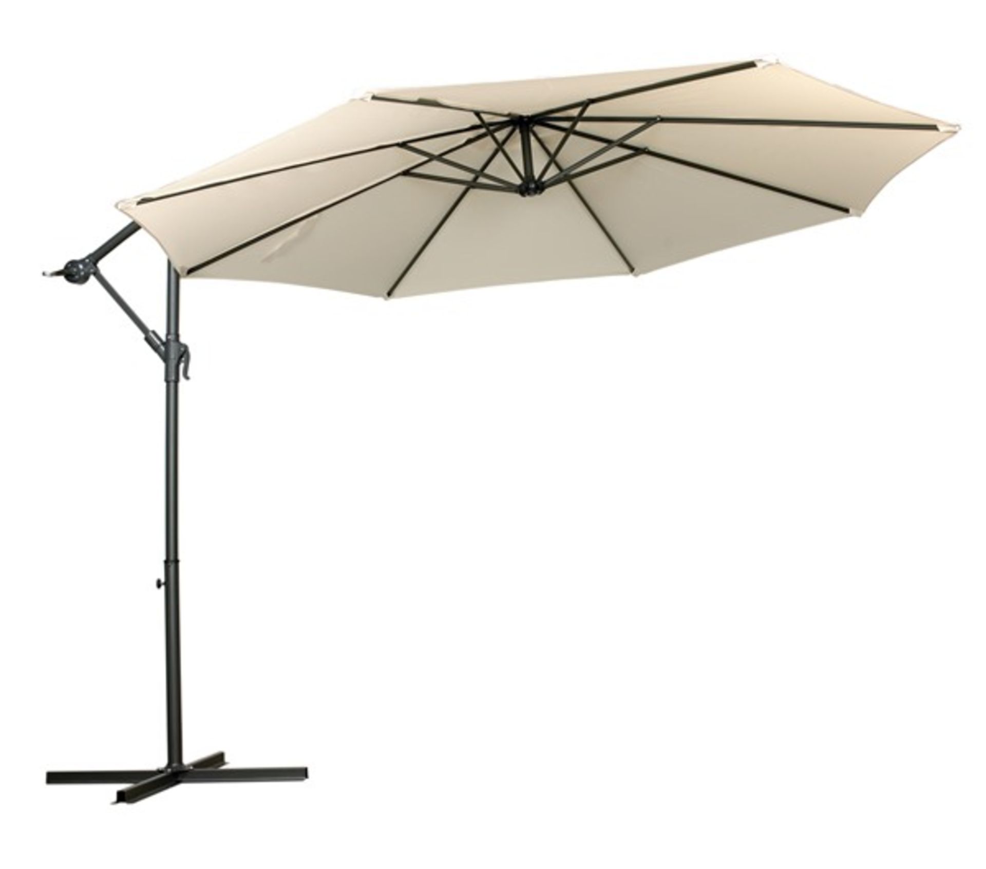 V Brand New Ivory 3mtr Cantilever Powder Coated Parasol 99.99