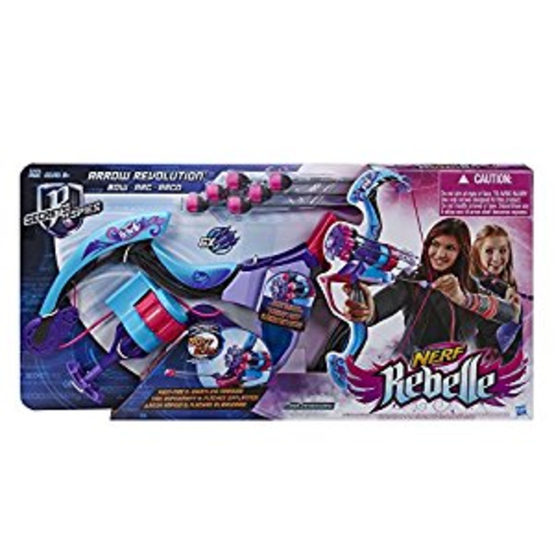 V Brand New Hasbro Nerf Rebelle Arrow Revolution Bow - Fires 6 Whistling Arrows With Rotating Quiver - Image 2 of 2
