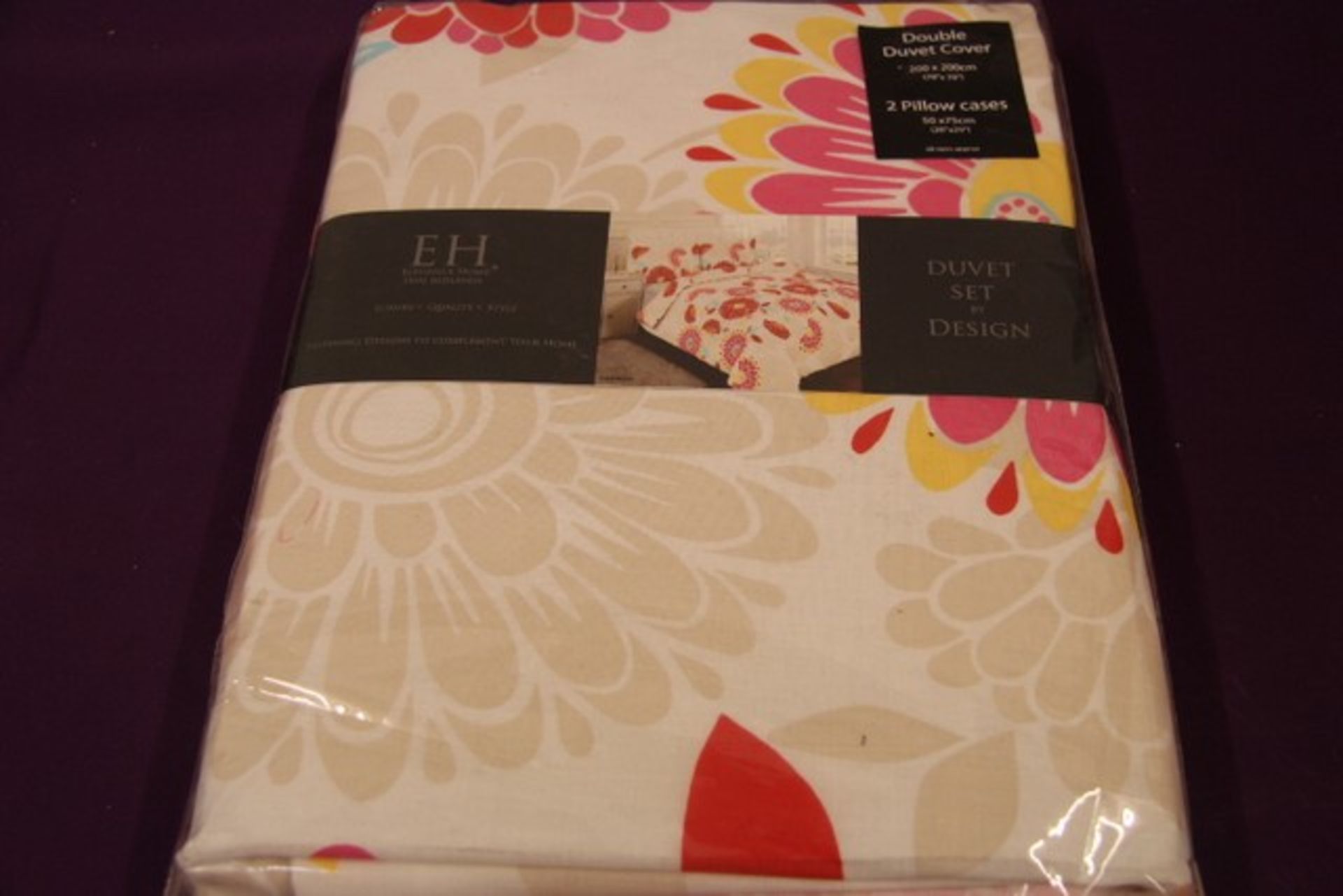 Brand New Elegance Home Floral Patterned Double Duvet Cover & Two Pillow Cases