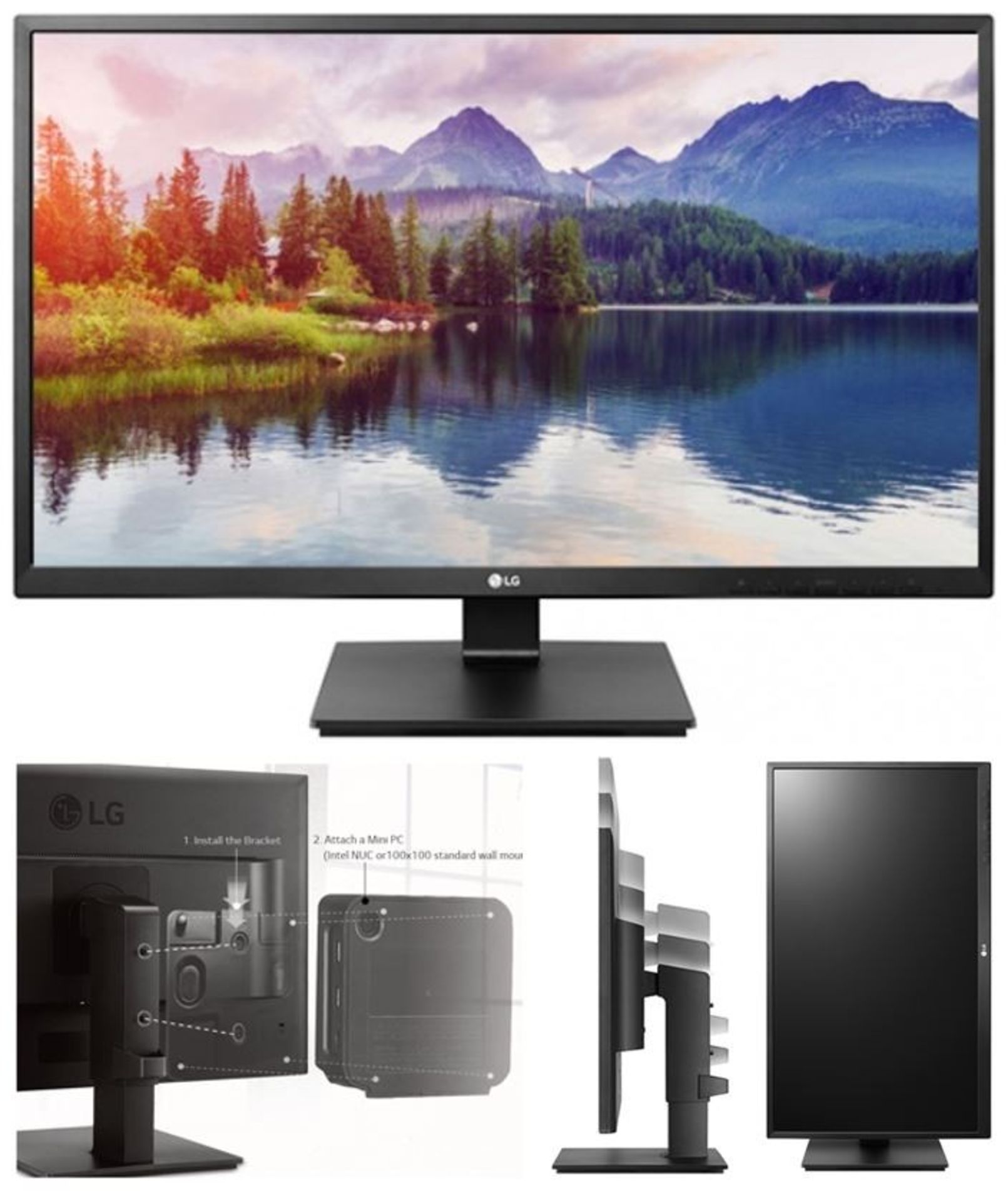 V Grade A LG 24 Inch FULL HD IPS LED MONITOR WITH SPEAKERS - D-SUB, DVI-D, HDMI, DISPLAY PORT