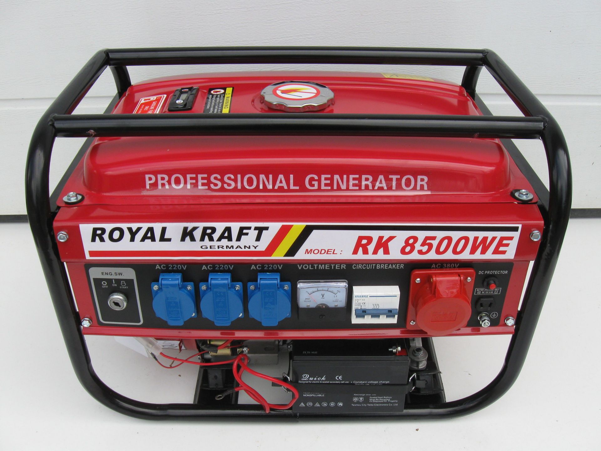 V Brand New RK8500WE Electric Start Generator 220V/380V 50Hz In Metal Frame 6.5HP - Approx 40KG