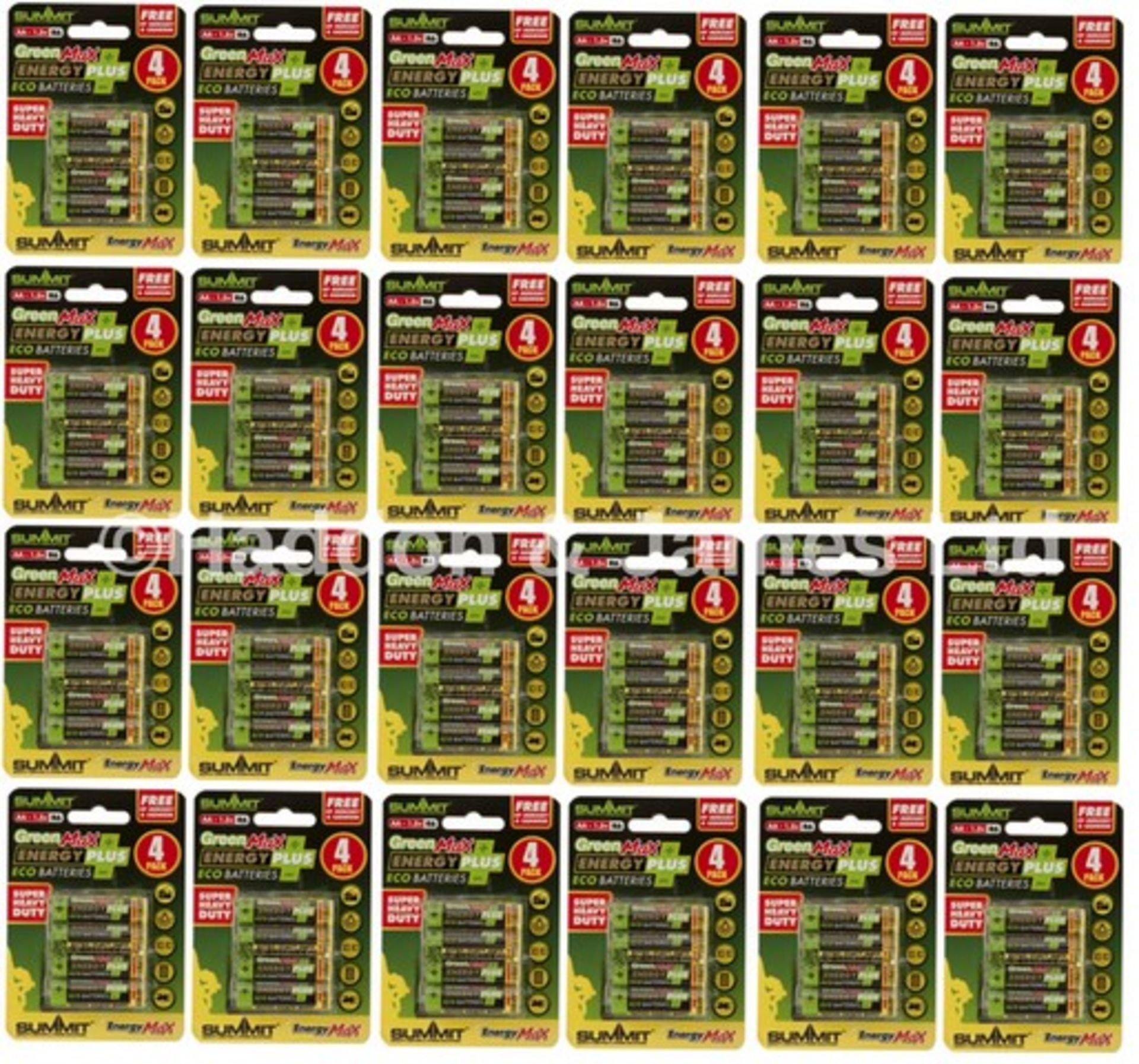 V Brand New Ninety Six Energy Plus Batteries (24 Cards Of 4)